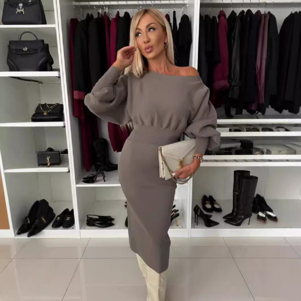 Women's Slim Fit Dress Oversized Knit - Image 5