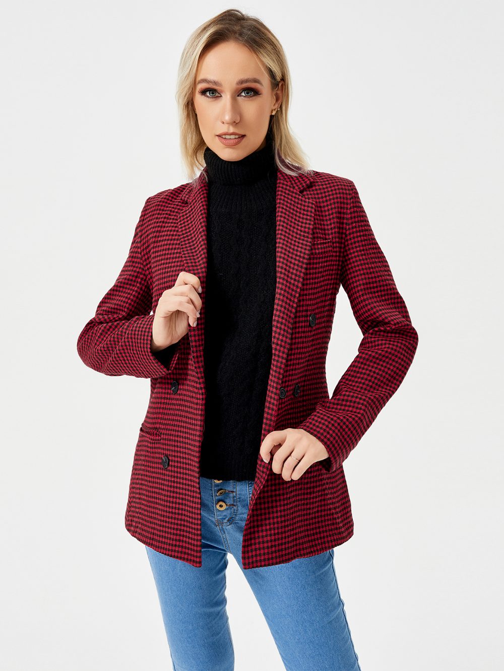 Womens Casual Blazer Jacket  Long Sleeve Work 0ffice Blazer Lapel  Jacket - Image 10