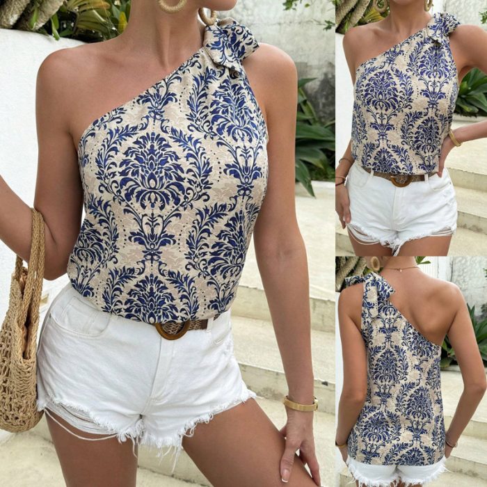 Printed Casual Vacation Beach Women's Top Summer