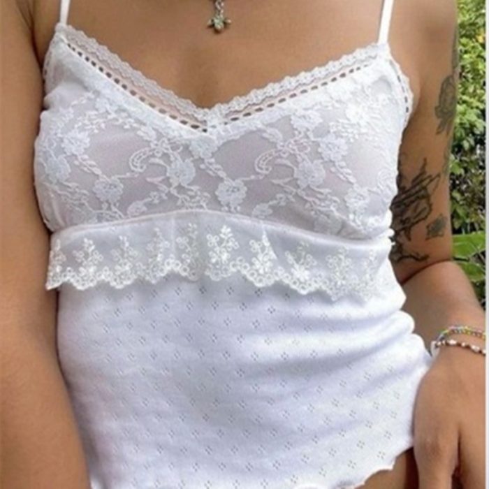 Lace Spaghetti Straps Sleeveless Ladies