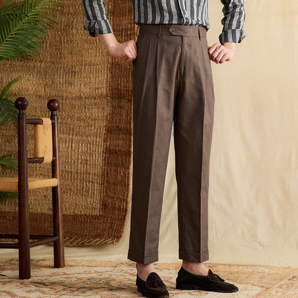 Men's British Retro Summer Cotton And Linen Casual Trousers - Image 5