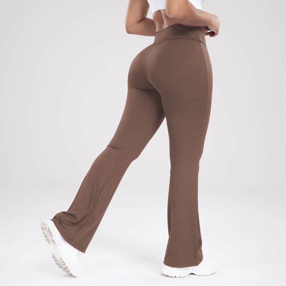 Cross Waist Side Pocket Leisure Sports Bell-bottom Pants Slim Fit Yoga Pants Women - Image 7