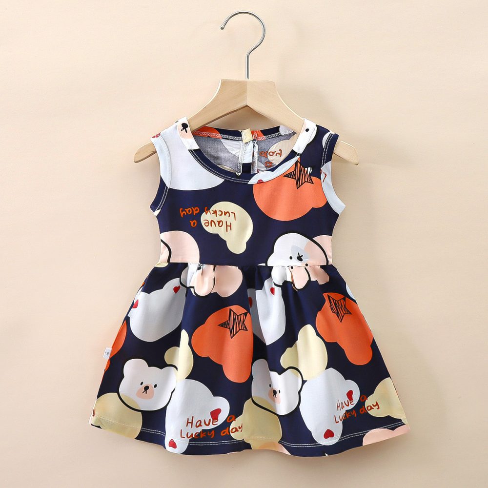 Small And Medium Cotton Silk Girl Dress Thin - Image 7