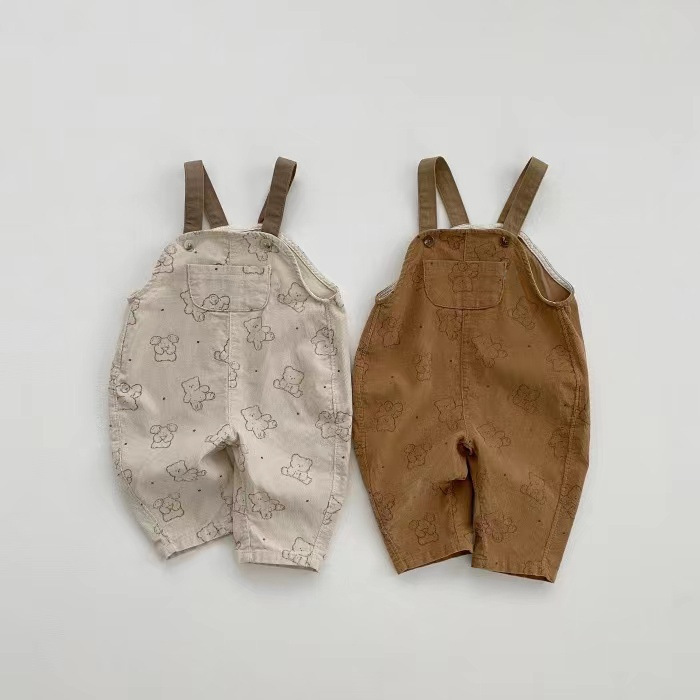 Suspender Pants Men And Women Baby Cartoon Corduroy One-piece Long Climbing