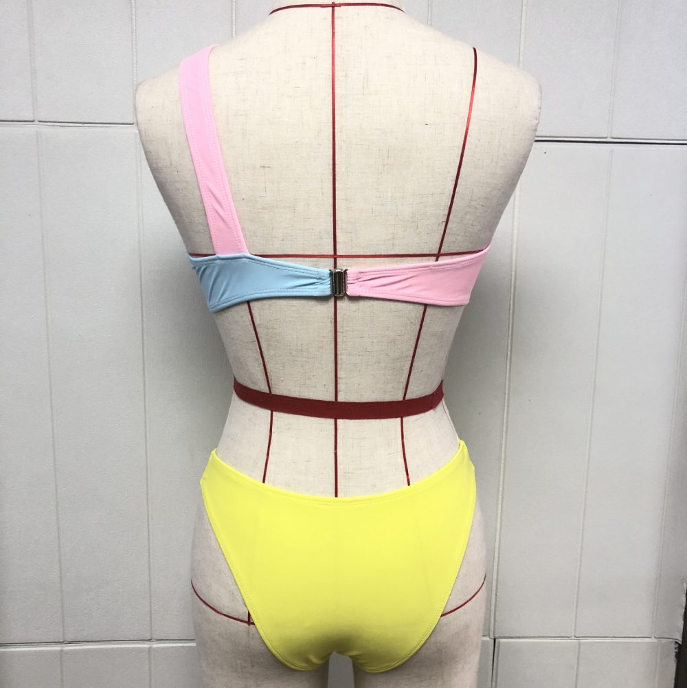 Color Contrast Patchwork Hollow-out One-piece Swimsuit For Women - Image 6