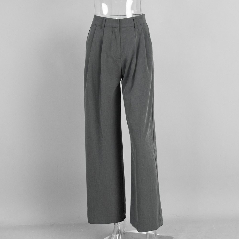 Draping Wide-leg Trousers Loose Suit Pants Straight - Image 7