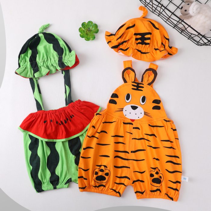Summer Thin Baby Girl Sling Triangle One-piece Romper