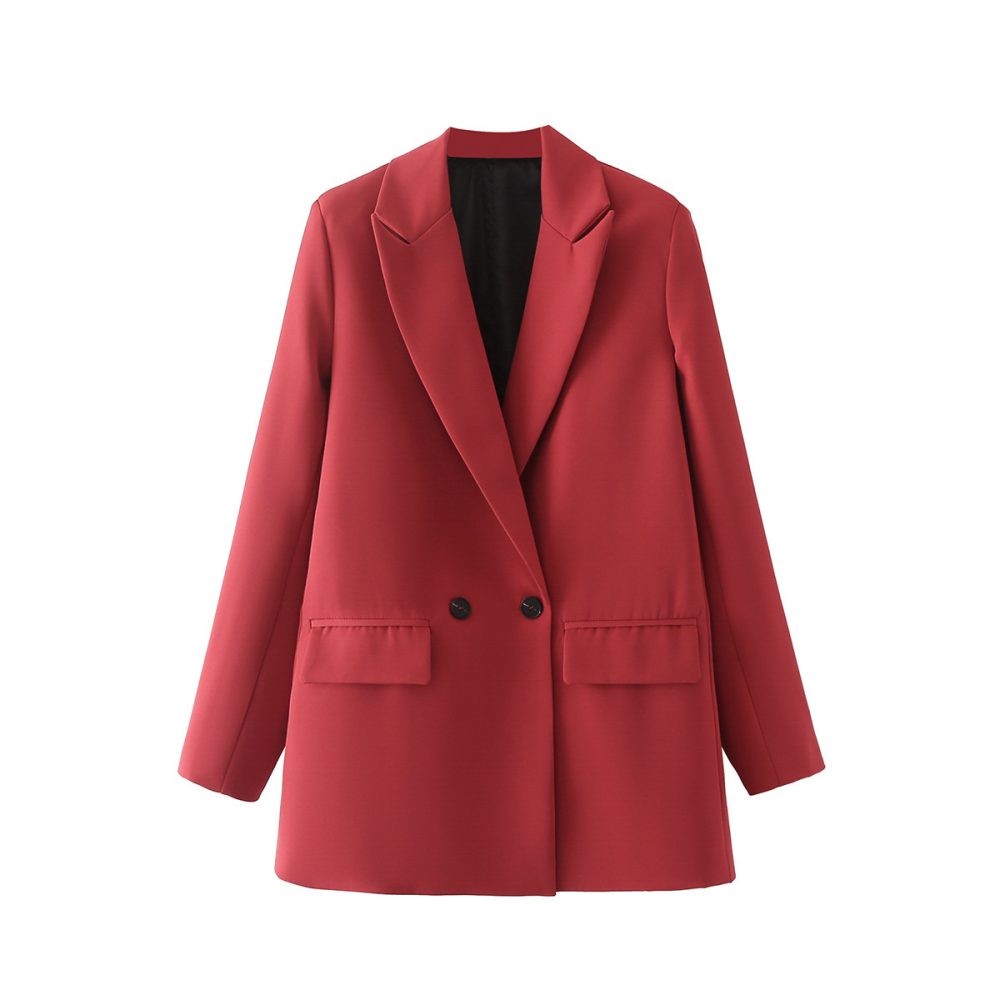 Women's Multicolor Double Breasted Suit Coat Suit - Image 3