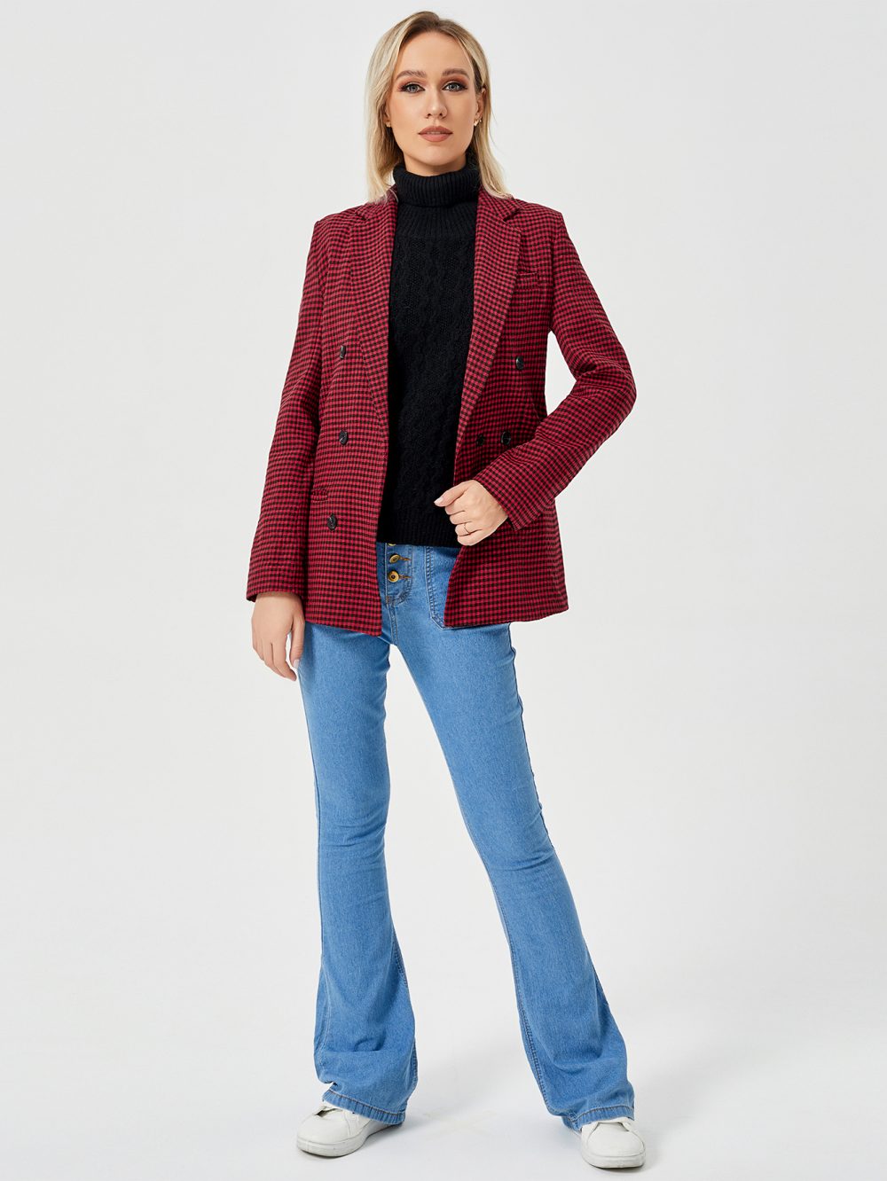 Womens Casual Blazer Jacket  Long Sleeve Work 0ffice Blazer Lapel  Jacket - Image 8