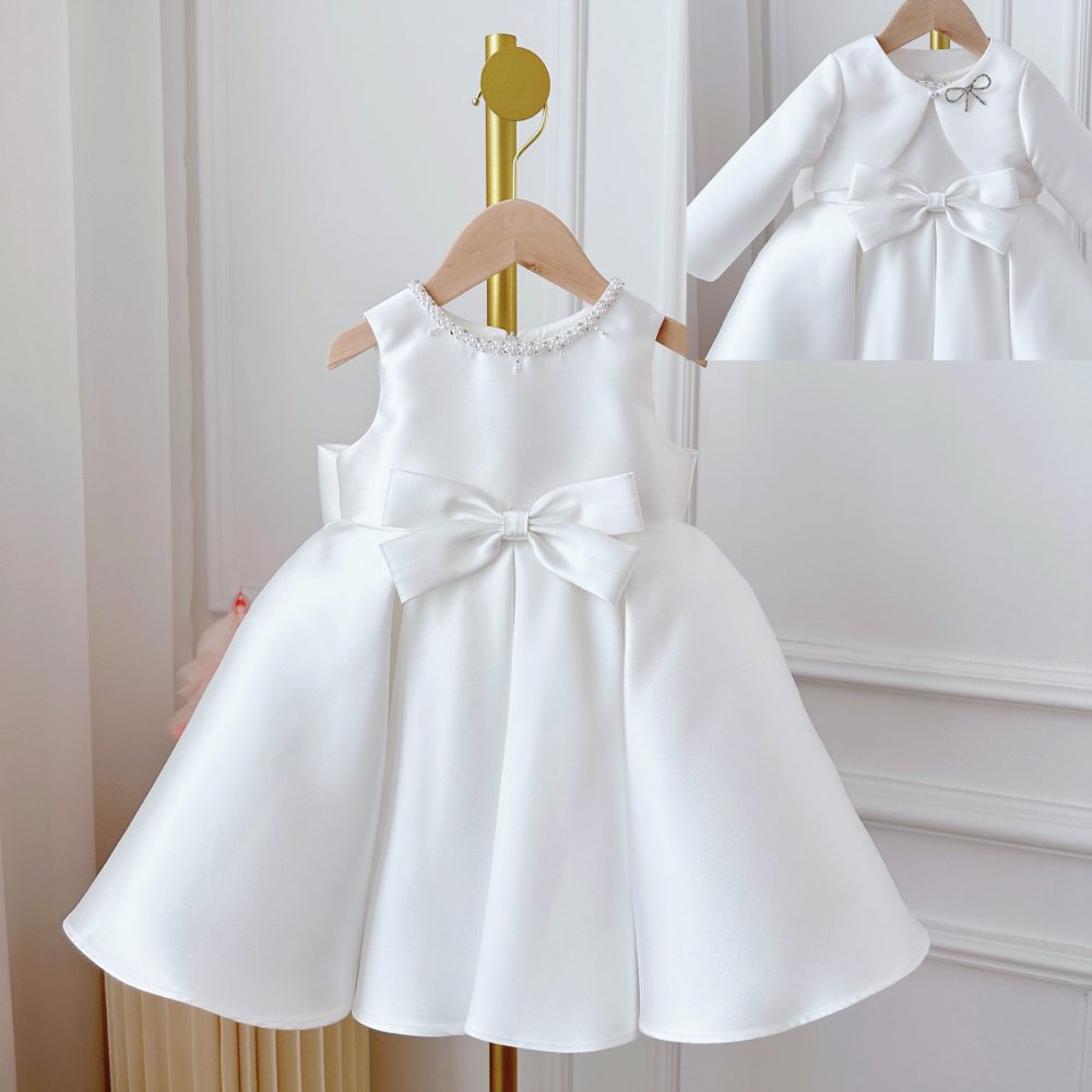 Korean Style Women's Baby Dress White Classic Style Two-piece Set - Image 6