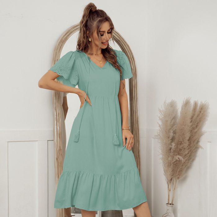 Women's V-neck Temperament Casual Dress