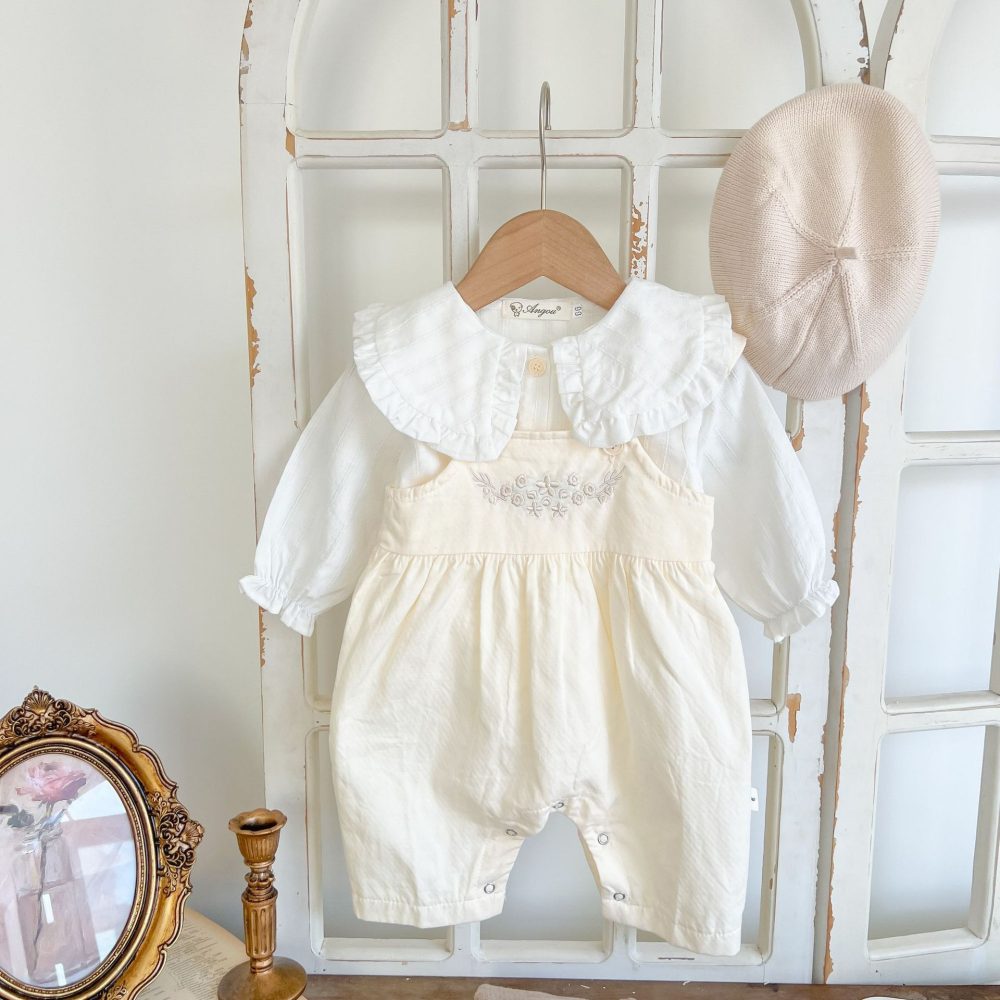 Baby Girl's Loose Adjustable Suspender Romper - Image 10
