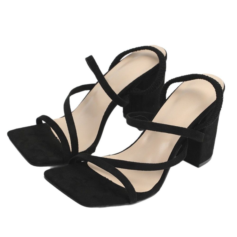 Cross Lace-up High-heeled Sandals Women - Image 3