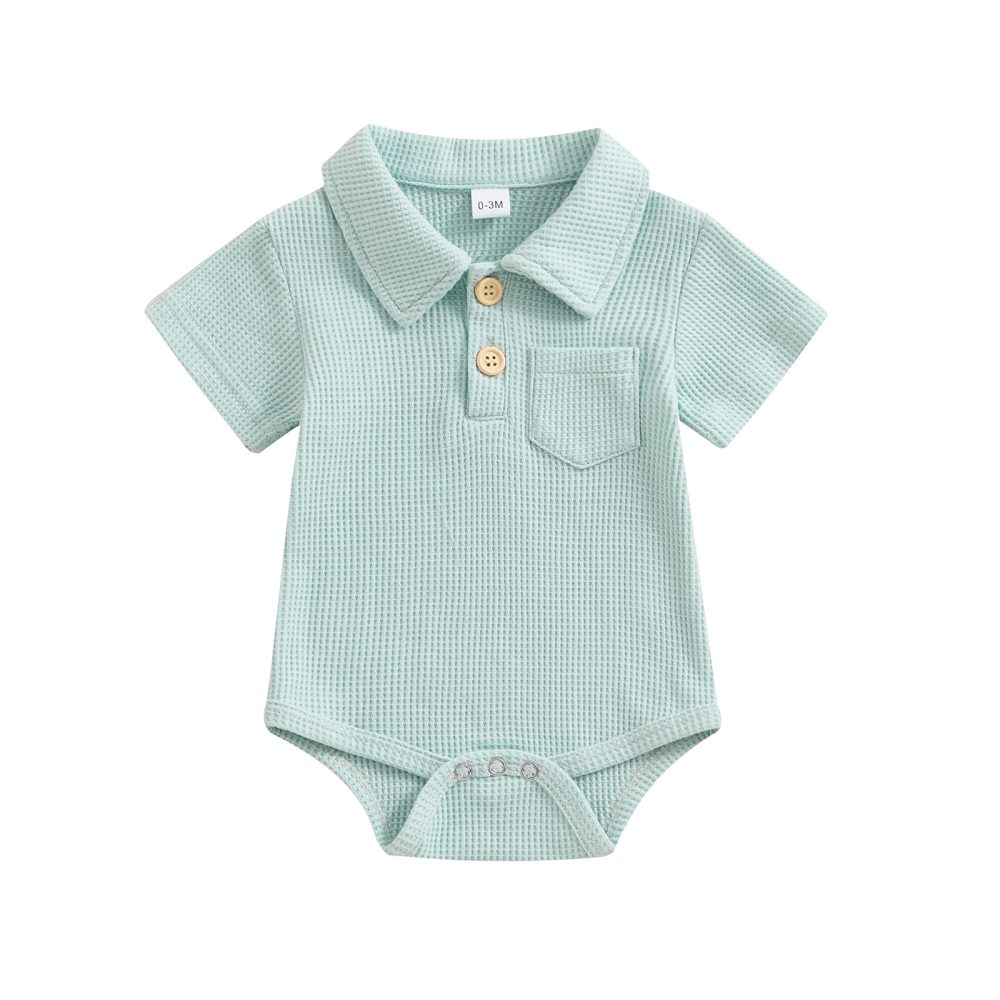 Baby Fashion Casual Solid Color Waffle Jumpsuit - Image 9