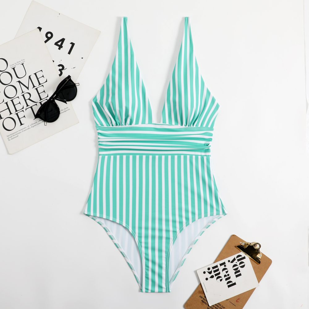 New Bikini Women's One-piece Swimsuit Striped - Image 6