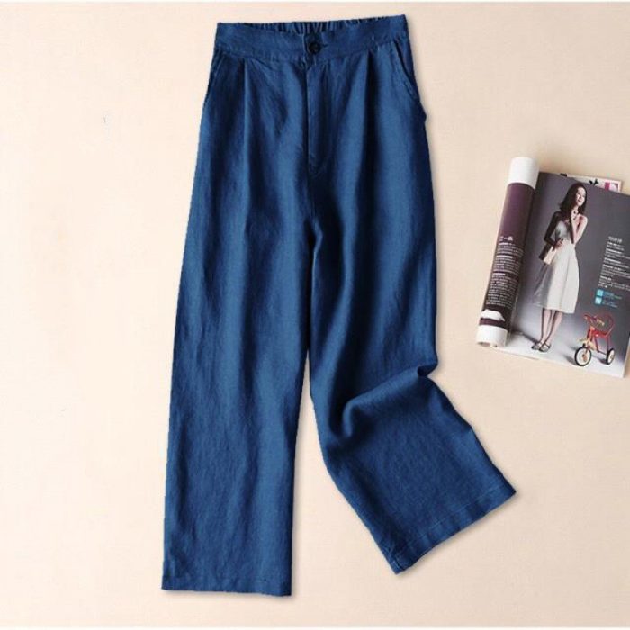 Women's Fashion Casual Cotton And Linen Wide-leg Pants