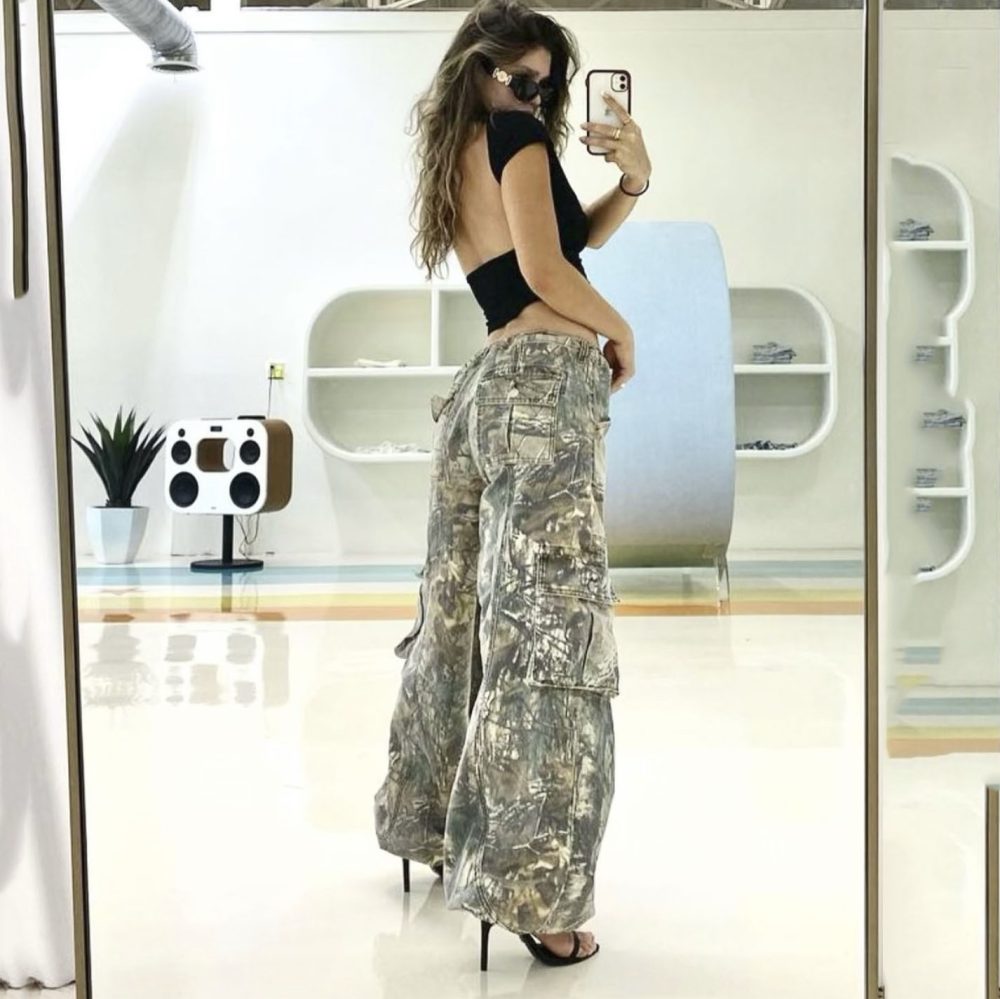 Casual Camouflage Cargo Pants Loose Overalls Summer Low Waist Straight Trousers With Pockets - Image 4