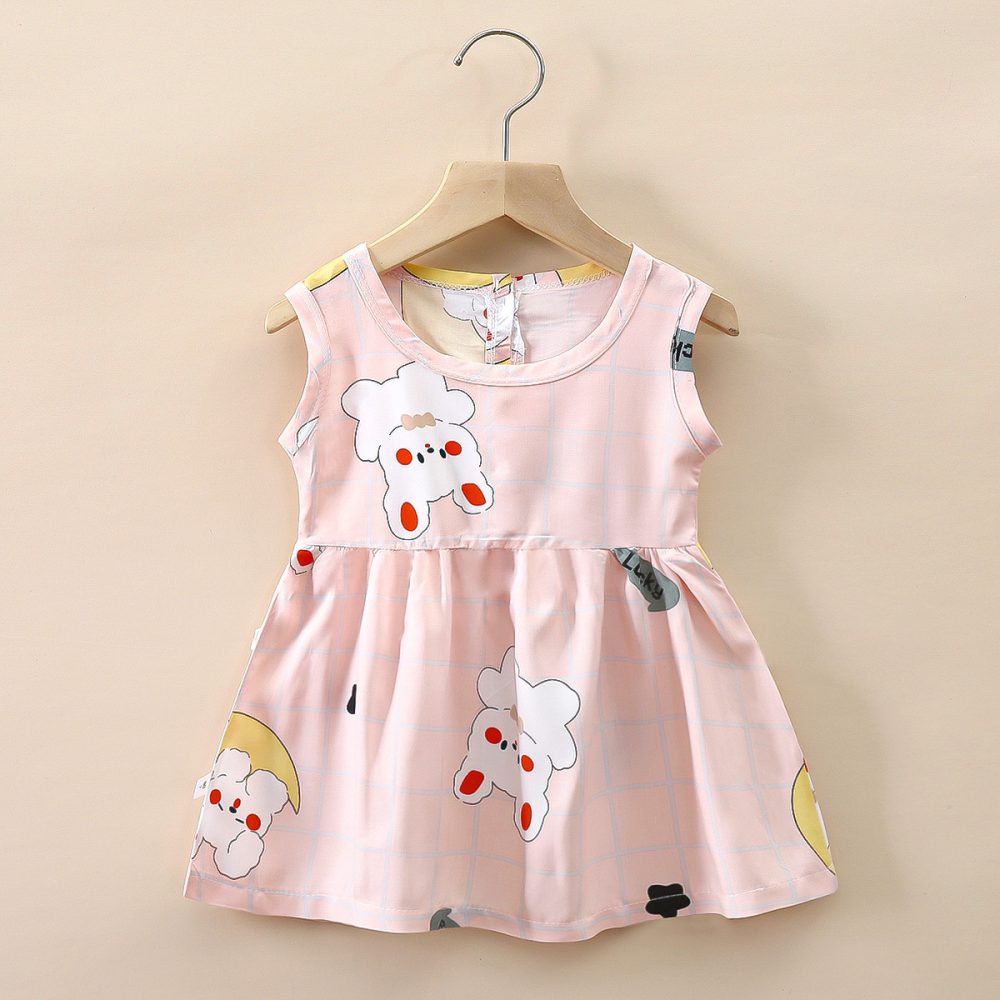 Small And Medium Cotton Silk Girl Dress Thin - Image 2