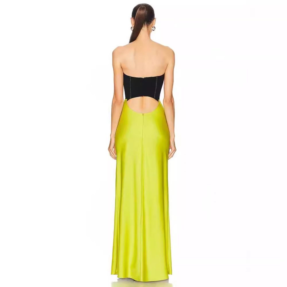 French Color Matching Pure Want Tube Top Dress - Image 3