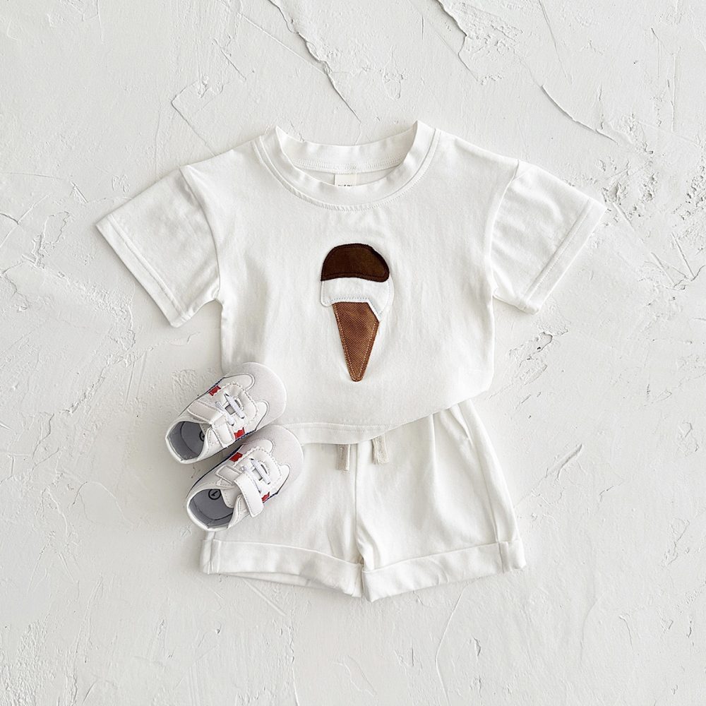 Baby Ice Cream Patch Short Sleeve Suit - Image 3