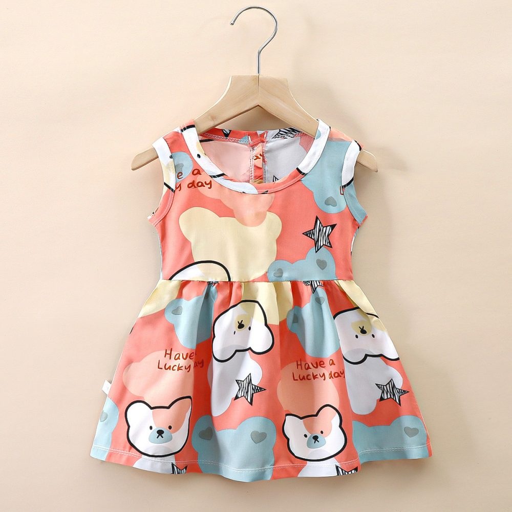 Small And Medium Cotton Silk Girl Dress Thin - Image 9