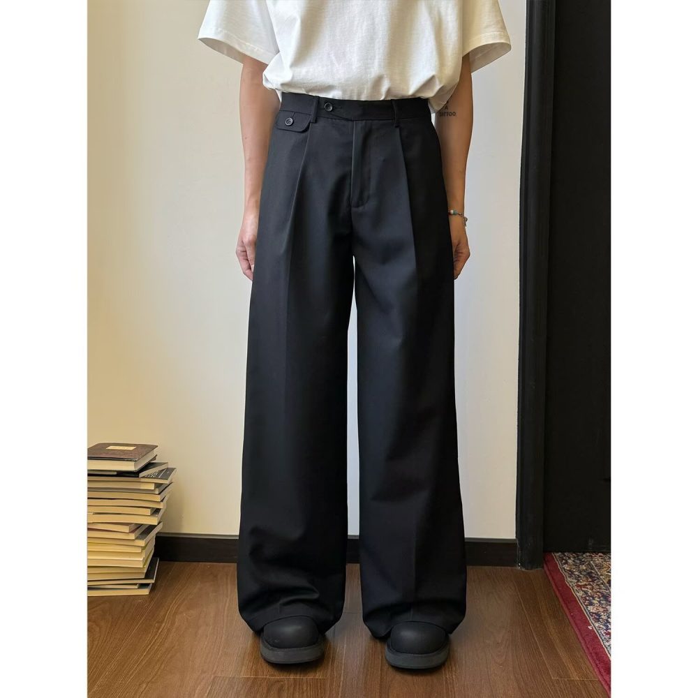 Solid Color Draping Casual Suit Pants Men's Straight Loose Wide-leg Pants - Image 7