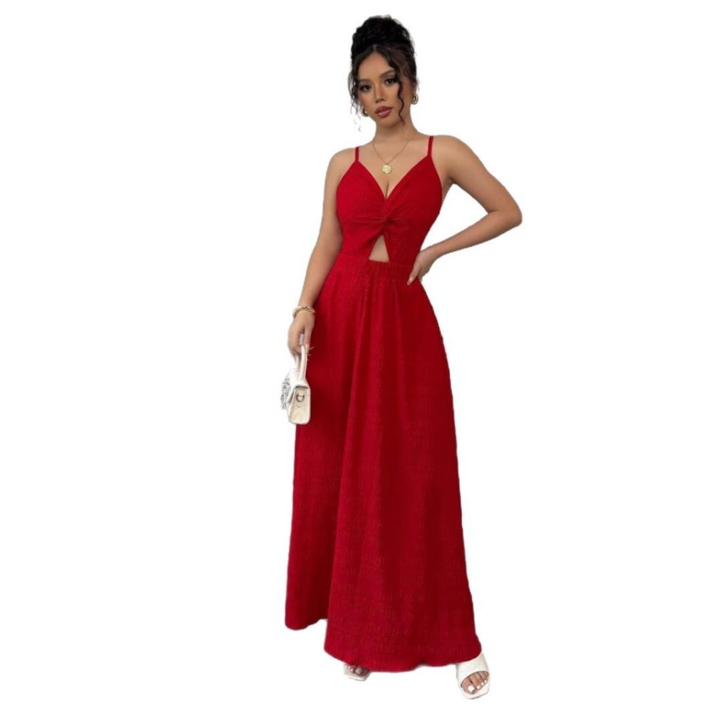 Beach Seaside Vacation Beautiful Red Dress - Image 5