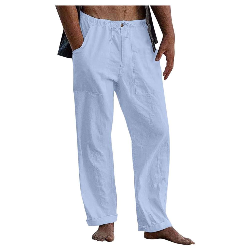 Drawstring Casual Pants Summer Solid Color Trousers - Image 2