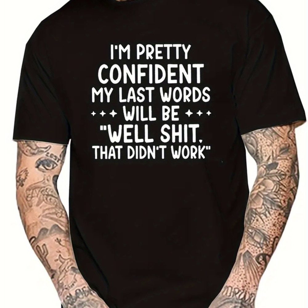 Men's Creative Tops, Casual Short Sleeved Round Neck T-shirts, Summer Outdoor Men's Clothing