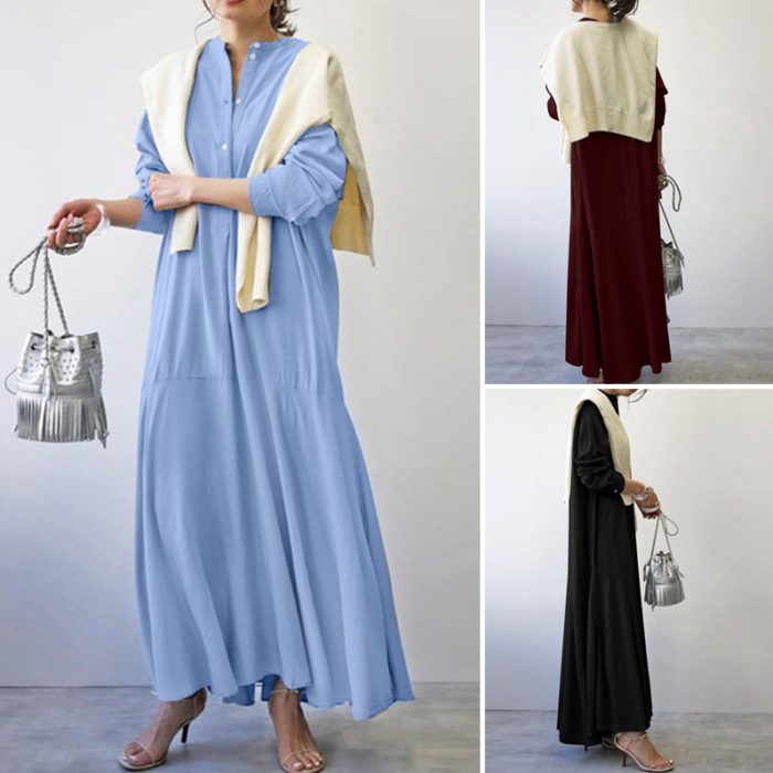 Cotton Linen Casual Retro Irregular Ruffle Dress